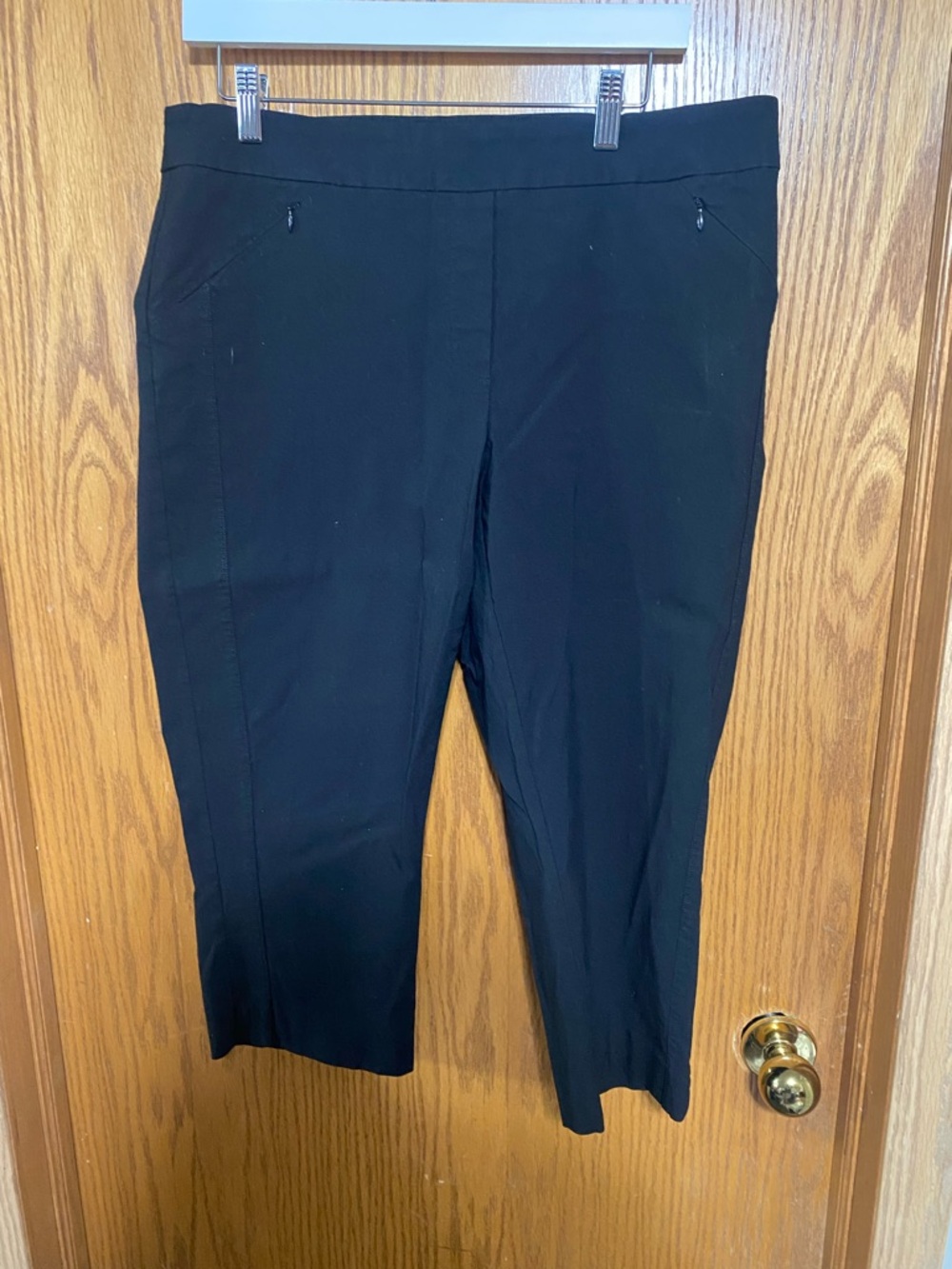 Dressy stretchy pull on pants with pockets